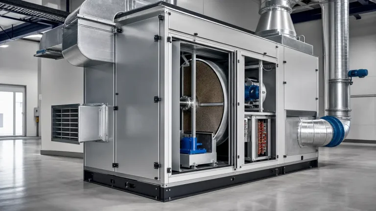 Industrial rotary dehumidifier with desiccant rotor for humidity control